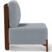 Poltrona Decorativa Sala Estar Living Pés Madeira Hungria L02 Couríssimo Marrom Bouclê Cinza - Lyam