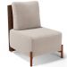 Poltrona Decorativa Sala Estar Living Pés Madeira Hungria L02 Couríssimo Marrom Bouclê Creme - Lyam