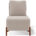 Poltrona Decorativa Sala Estar Living Pés Madeira Hungria L02 Couríssimo Marrom Bouclê Creme - Lyam