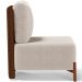 Poltrona Decorativa Sala Estar Living Pés Madeira Hungria L02 Couríssimo Marrom Bouclê Creme - Lyam