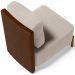 Poltrona Decorativa Sala Estar Living Pés Madeira Hungria L02 Couríssimo Marrom Bouclê Creme - Lyam