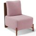 Poltrona Decorativa Sala Estar Living Pés Madeira Hungria L02 Couríssimo Marrom Bouclê Rosê - Lyam