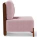 Poltrona Decorativa Sala Estar Living Pés Madeira Hungria L02 Couríssimo Marrom Bouclê Rosê - Lyam