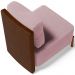 Poltrona Decorativa Sala Estar Living Pés Madeira Hungria L02 Couríssimo Marrom Bouclê Rosê - Lyam