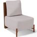 Poltrona Decorativa Sala Estar Living Pés Madeira Hungria L02 Couríssimo Marrom Linho Bege - Lyam