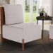 Poltrona Decorativa Sala Estar Living Pés Madeira Hungria L02 Couríssimo Marrom Linho Bege - Lyam
