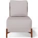 Poltrona Decorativa Sala Estar Living Pés Madeira Hungria L02 Couríssimo Marrom Linho Bege - Lyam
