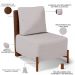 Poltrona Decorativa Sala Estar Living Pés Madeira Hungria L02 Couríssimo Marrom Linho Bege - Lyam