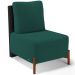 Poltrona Decorativa Sala Estar Living Pés Madeira Hungria L02 Couríssimo Preto Bouclê Verde - Lyam