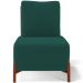 Poltrona Decorativa Sala Estar Living Pés Madeira Hungria L02 Couríssimo Preto Bouclê Verde - Lyam