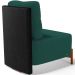 Poltrona Decorativa Sala Estar Living Pés Madeira Hungria L02 Couríssimo Preto Bouclê Verde - Lyam