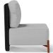 Poltrona Decorativa Sala Estar Living Pés Madeira Hungria L02 Couríssimo Preto Linho Cinza - Lyam
