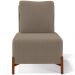 Poltrona Decorativa Sala Estar Living Pés Madeira Hungria L02 Couríssimo Verde Bouclê Bege - Lyam