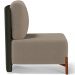 Poltrona Decorativa Sala Estar Living Pés Madeira Hungria L02 Couríssimo Verde Bouclê Bege - Lyam