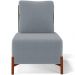 Poltrona Decorativa Sala Estar Living Pés Madeira Hungria L02 Couríssimo Verde Bouclê Cinza - Lyam
