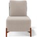 Poltrona Decorativa Sala Estar Living Pés Madeira Hungria L02 Couríssimo Verde Bouclê Creme - Lyam