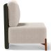 Poltrona Decorativa Sala Estar Living Pés Madeira Hungria L02 Couríssimo Verde Bouclê Creme - Lyam
