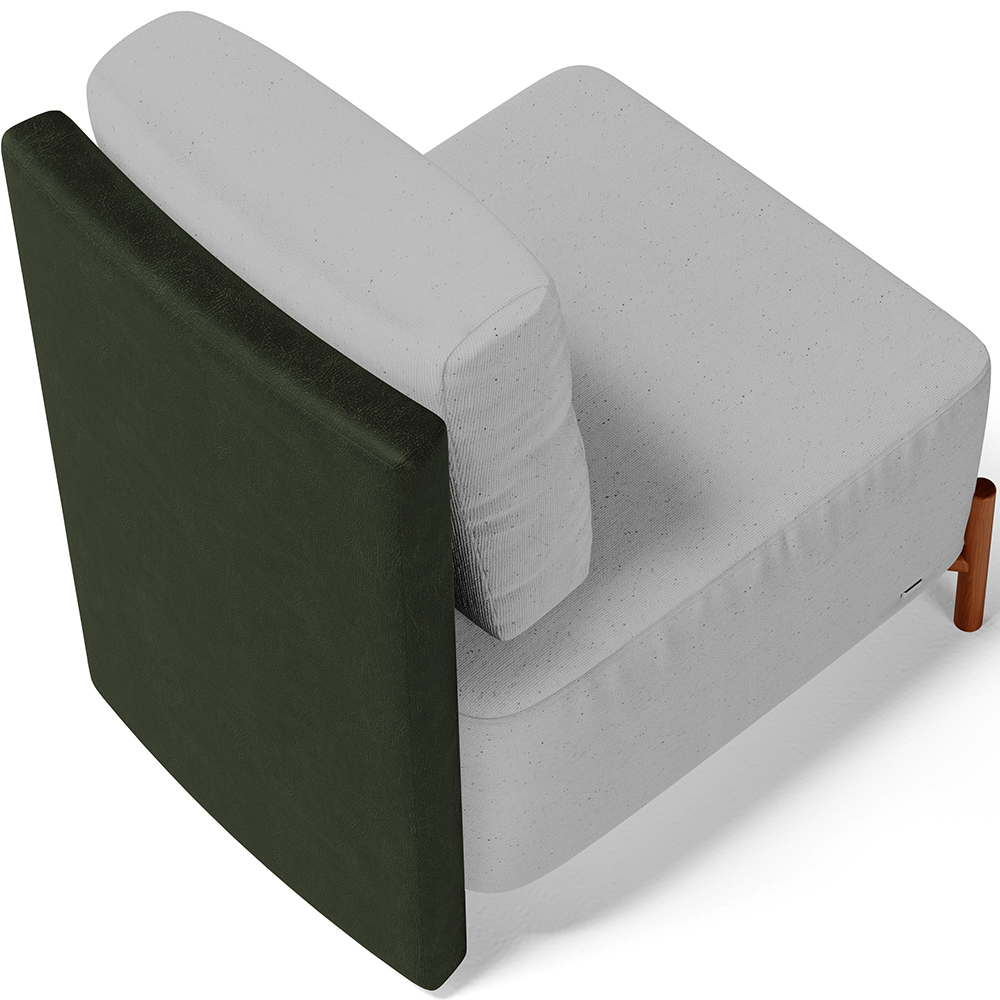 Poltrona Decorativa Sala Estar Living Pés Madeira Hungria L02 Couríssimo Verde Linho Cinza - Lyam
