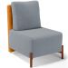 Poltrona Decorativa Sala Estar Living Pés Madeira Hungria L02 Couríssimo Whisky Bouclê Cinza - Lyam