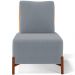 Poltrona Decorativa Sala Estar Living Pés Madeira Hungria L02 Couríssimo Whisky Bouclê Cinza - Lyam