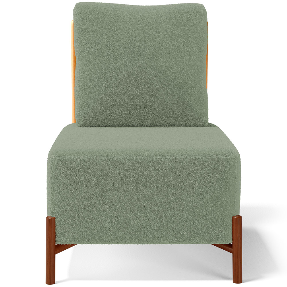 Poltrona Decorativa Sala Estar Living Pés Madeira Hungria L02 Couríssimo Whisky Bouclê Oliva - Lyam