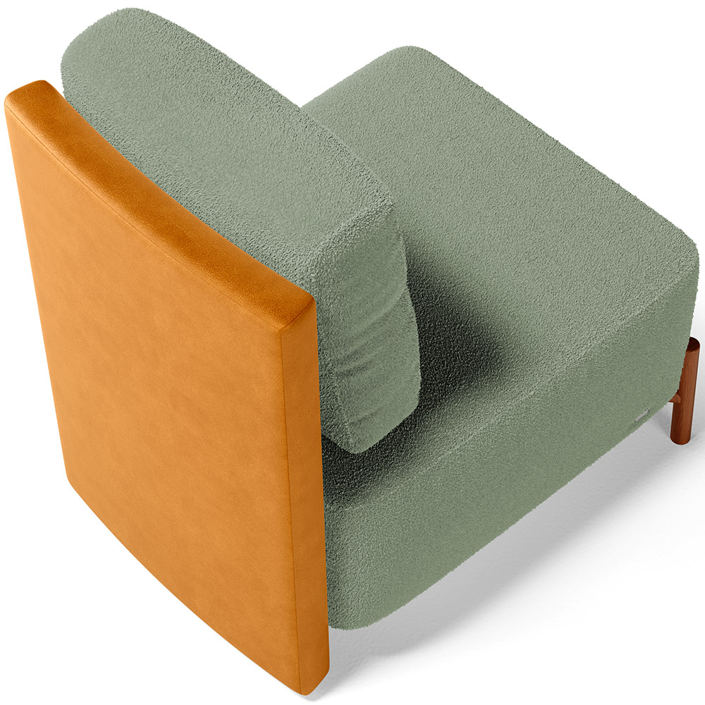 Poltrona Decorativa Sala Estar Living Pés Madeira Hungria L02 Couríssimo Whisky Bouclê Oliva - Lyam
