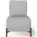 Poltrona Decorativa Sala Estar Living Pés Madeira Hungria L02 Couríssimo Whisky Linho Cinza - Lyam