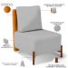 Poltrona Decorativa Sala Estar Living Pés Madeira Hungria L02 Couríssimo Whisky Linho Cinza - Lyam