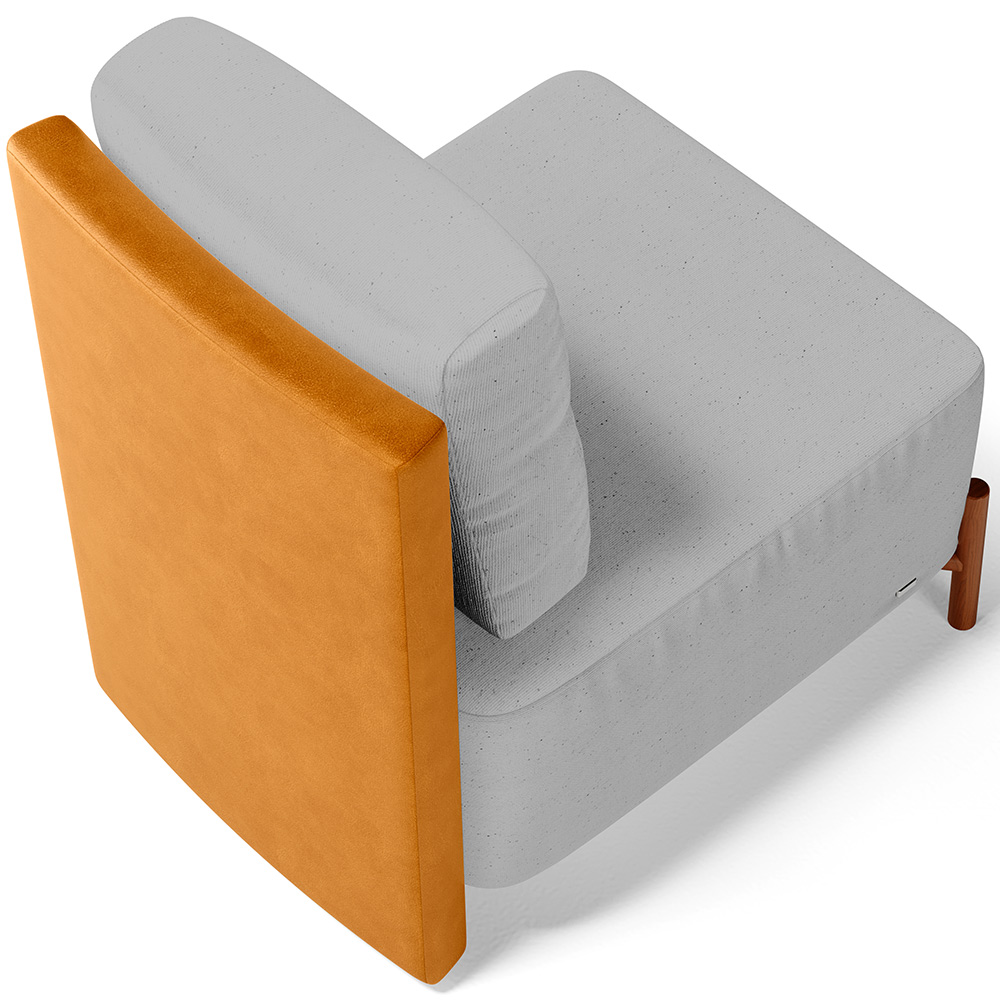 Poltrona Decorativa Sala Estar Living Pés Madeira Hungria L02 Couríssimo Whisky Linho Cinza - Lyam