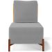Poltrona Decorativa Sala Estar Living Pés Madeira Hungria L02 Couríssimo Whisky Suede Cinza - Lyam