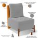 Poltrona Decorativa Sala Estar Living Pés Madeira Hungria L02 Couríssimo Whisky Suede Cinza - Lyam