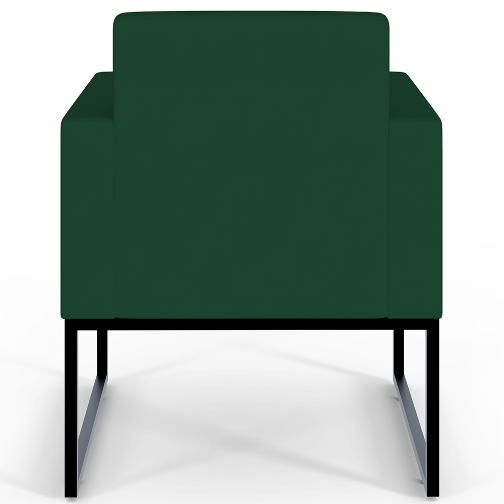 Poltrona Decorativa Sala Estar e Recepção Base Fixa De Metal Helô L02 Suede Verde Musgo - Lyam Decor