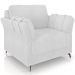 Poltrona Decorativa Sala de Estar Álamo M03 Bouclê Branco - Lyam Decor