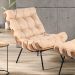 Poltrona Decorativa Sala de Estar Costela L04 Couro Bege - Lyam Decor