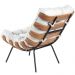 Poltrona Decorativa Sala de Estar Costela L04 Couro Branco - Lyam Decor