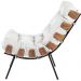 Poltrona Decorativa Sala de Estar Costela L04 Couro Branco - Lyam Decor