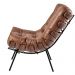 Poltrona Decorativa Sala de Estar Costela L04 Couro Mel - Lyam Decor