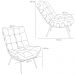 Poltrona Decorativa Sala de Estar Costela L04 Couro Mel - Lyam Decor