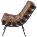 Poltrona Decorativa Sala de Estar Costela Preto L04 Couro Mel - Lyam Decor