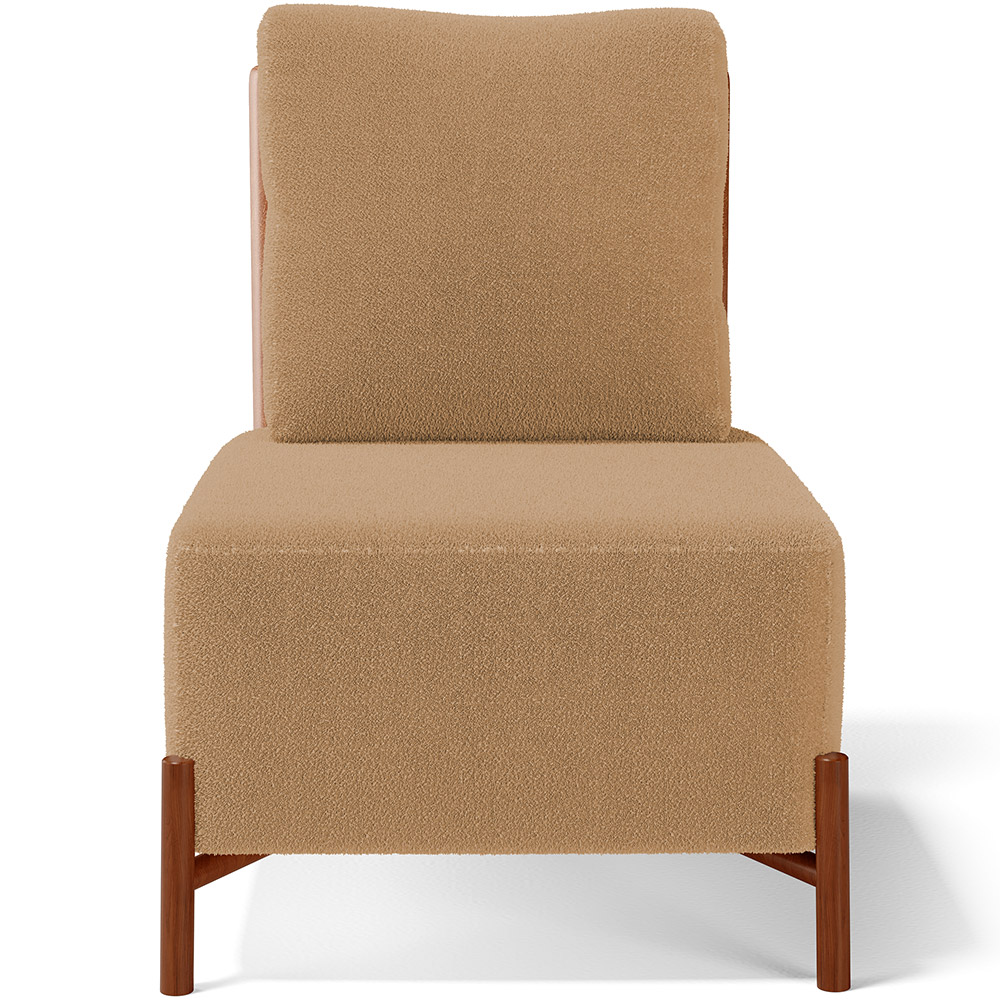 Poltrona Decorativa Sala de Estar Living Hungria L02 Couríssimo Camel Bouclê Mostarda - Lyam