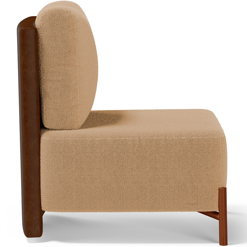 Poltrona Decorativa Sala de Estar Living Hungria L02 Couríssimo Marrom Bouclê Mostarda - Lyam