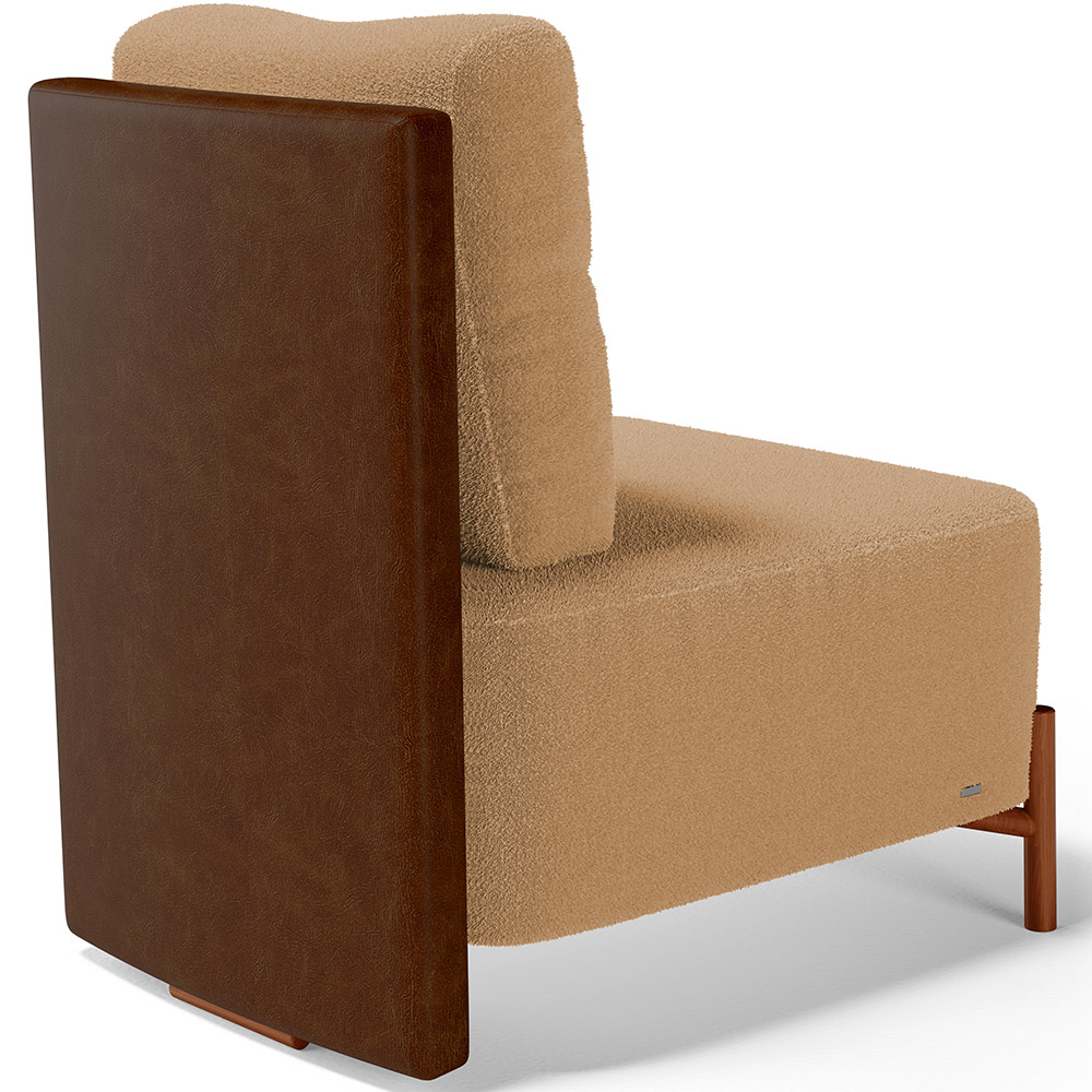 Poltrona Decorativa Sala de Estar Living Hungria L02 Couríssimo Marrom Bouclê Mostarda - Lyam