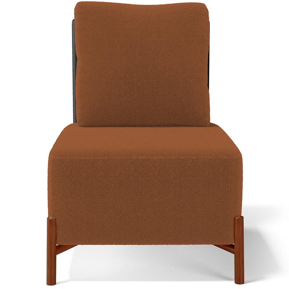 Poltrona Decorativa Sala de Estar Living Hungria L02 Couríssimo Preto Bouclê Terracota - Lyam