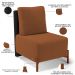 Poltrona Decorativa Sala de Estar Living Hungria L02 Couríssimo Preto Bouclê Terracota - Lyam