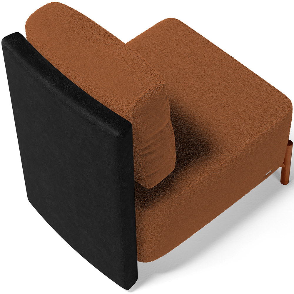 Poltrona Decorativa Sala de Estar Living Hungria L02 Couríssimo Preto Bouclê Terracota - Lyam
