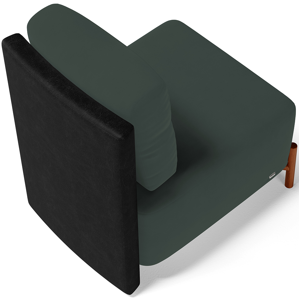 Poltrona Decorativa Sala de Estar Living Hungria L02 Couríssimo Preto Suede Verde Musgo - Lyam