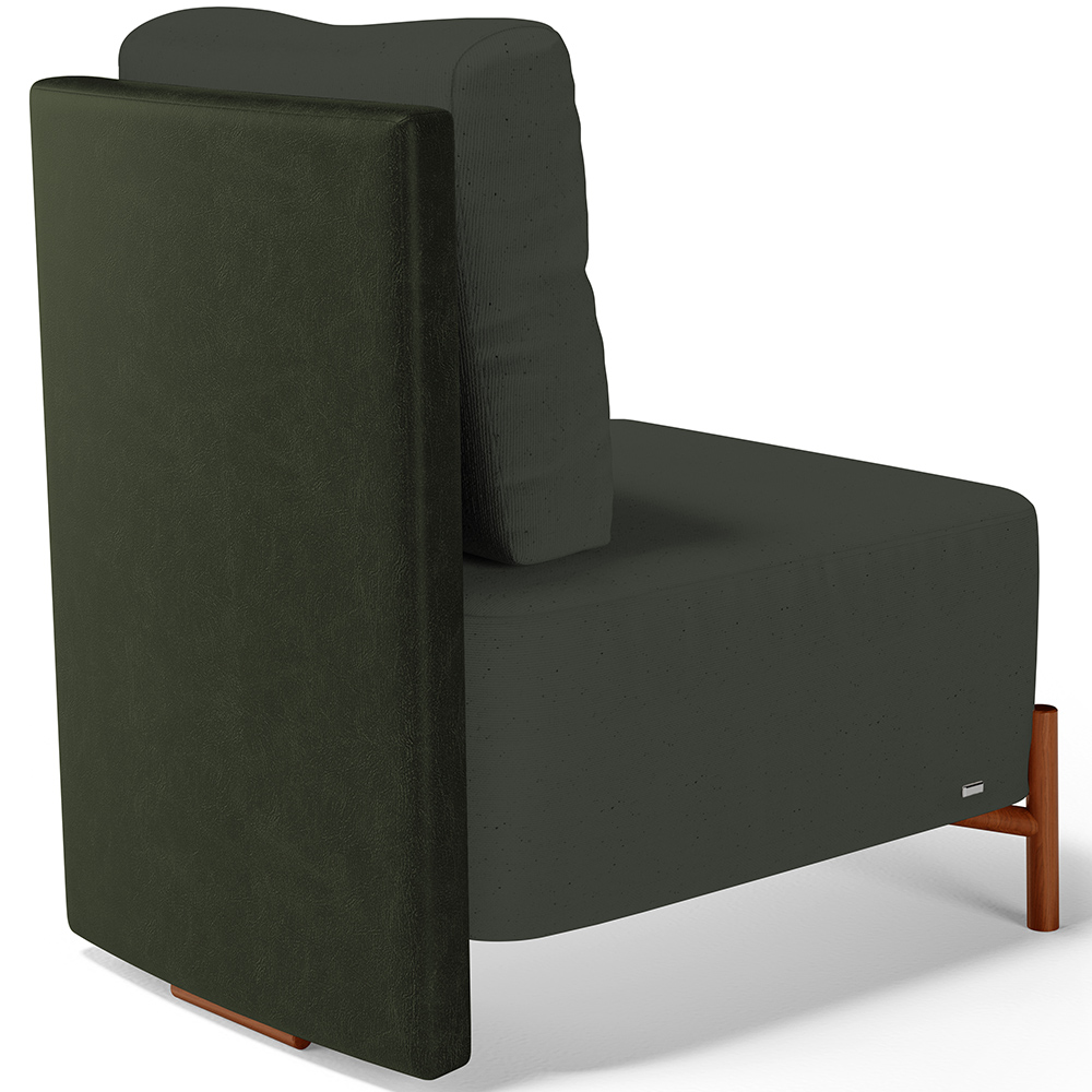 Poltrona Decorativa Sala de Estar Living Hungria L02 Couríssimo Verde Linho Verde Musgo - Lyam