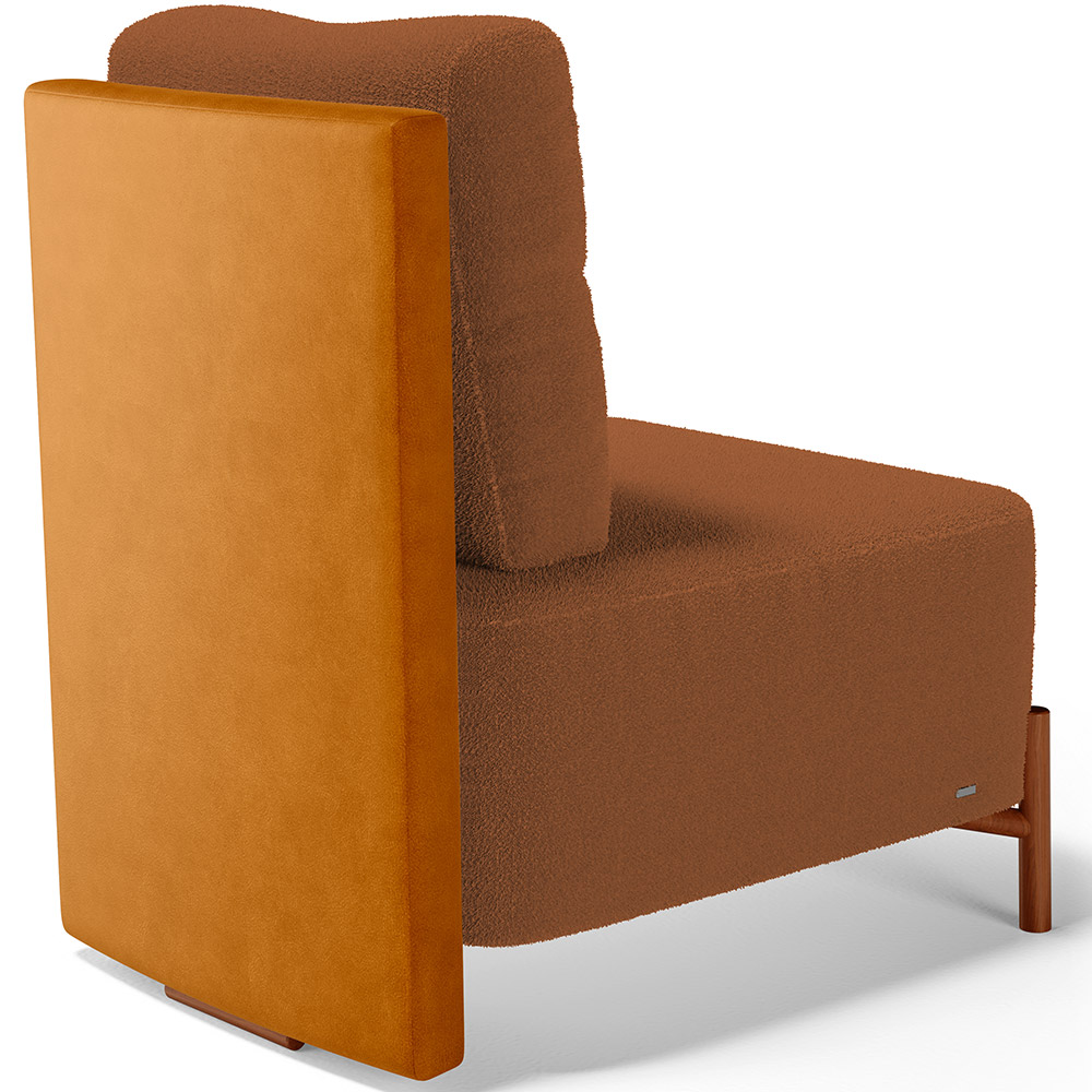 Poltrona Decorativa Sala de Estar Living Hungria L02 Couríssimo Whisky Bouclê Terracota - Lyam