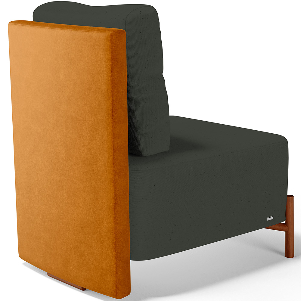 Poltrona Decorativa Sala de Estar Living Hungria L02 Couríssimo Whisky Linho Verde Musgo - Lyam