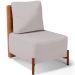 Poltrona Decorativa Sala de Estar Living Pés Madeira Hungria L02 Couríssimo Camel Linho Bege - Lyam